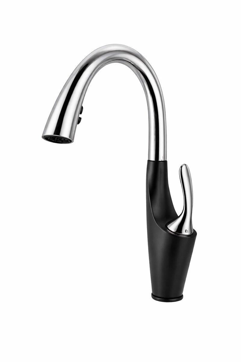 Смеситель кухонный Valeso OB-D91C с выдвижным изливом Хром/Черный мат (3120075349)