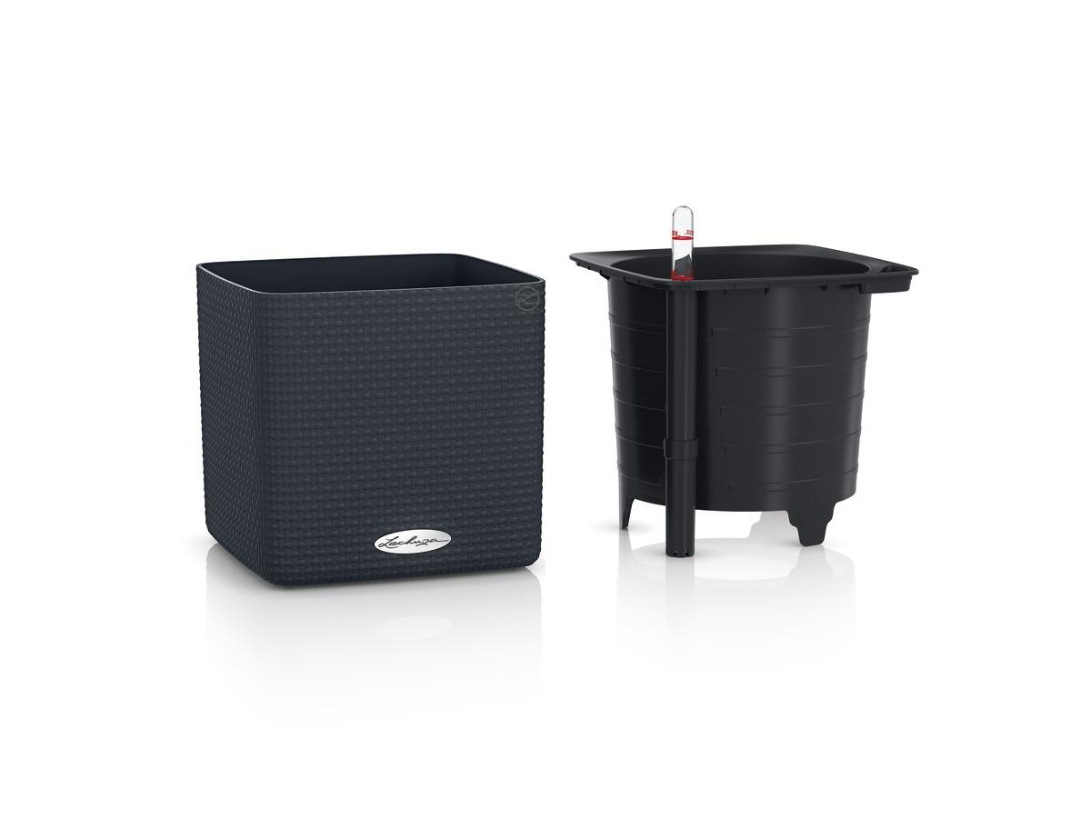 Умное кашпо Lechuza Cube Color 17 квадратный 17x17x17 см Серый