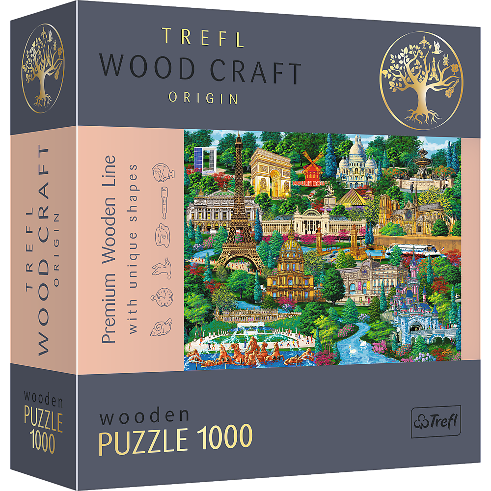 Пазли фігурні з дерева Trefl Відомі місця Франції 1000 елементів (5900511201505 20150)