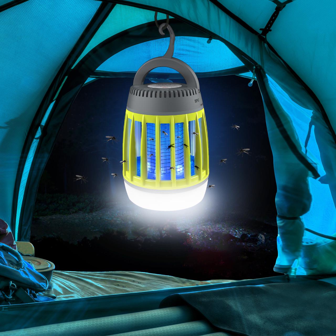 Фонарь для кемпинга SUNROZ Electronic Mosquito Killer Lamp 3в1 ничтожитель комаров Серый-Желтый (SUN4557) - фото 5 Фонарь для кемпинга SUNROZ Electronic Mosquito Killer Lamp 3в1 ничтожитель комаров Серый-Желтый (SUN4557) - фото 5