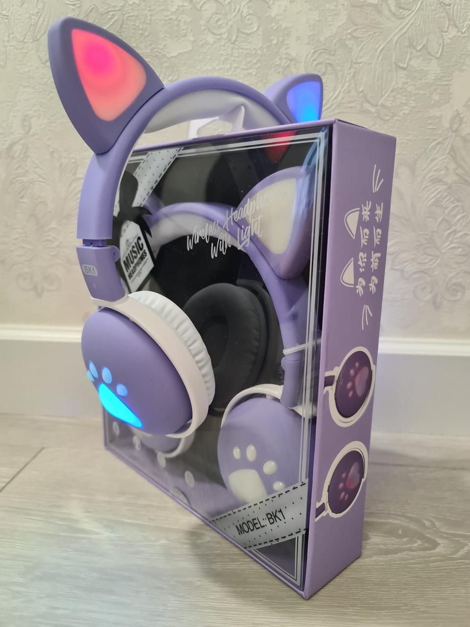 Навушники бездротові дитячі CAT ВК-1 LED Світло-фіолетовий (26389245) - фото 7 Навушники бездротові дитячі CAT ВК-1 LED Світло-фіолетовий (26389245) - фото 7