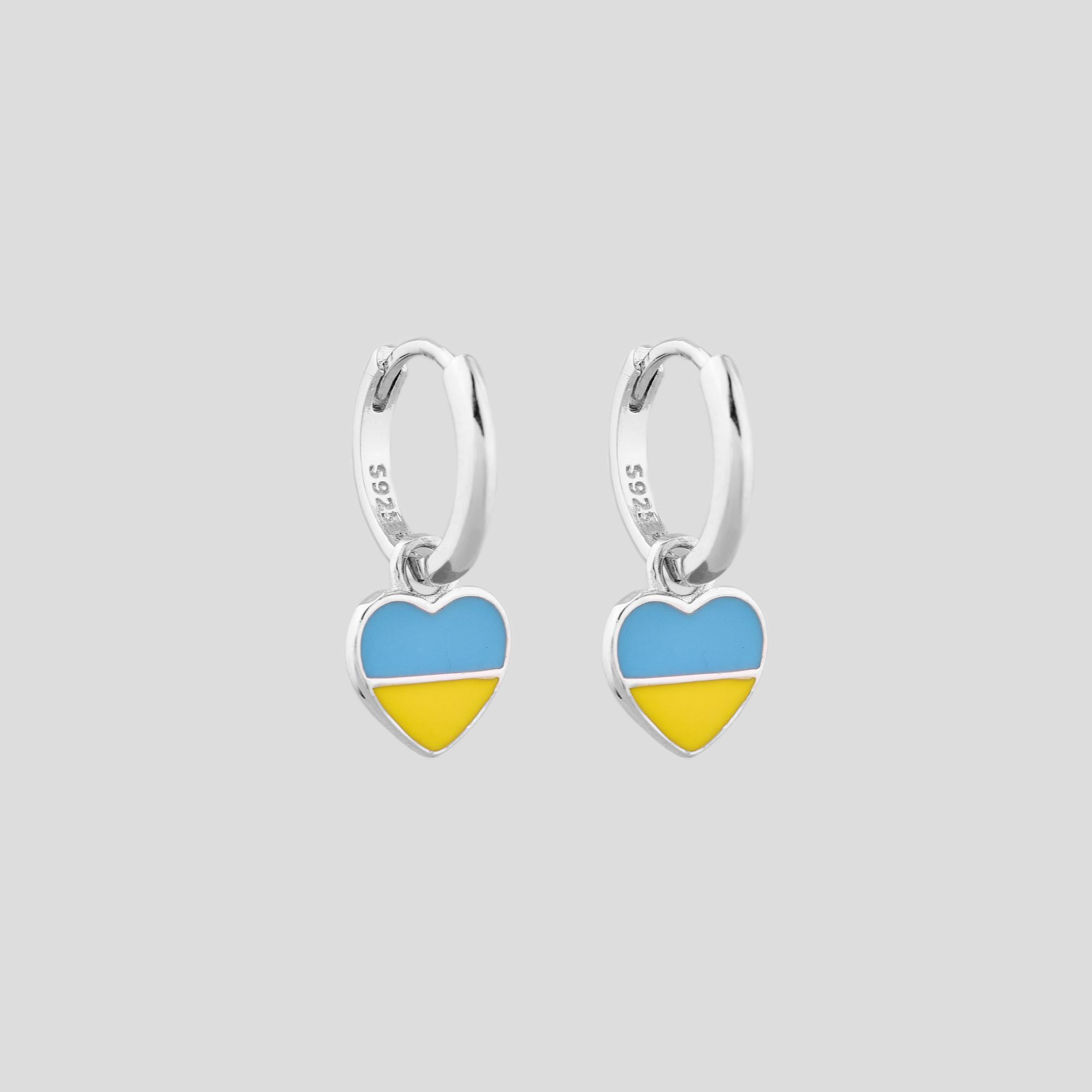 Серебряные серьги Minimal Патриотизм (17288)