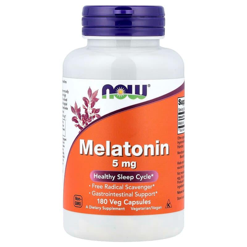 Мелатонин Now Foods Melatonin для улучшения сна 180 капсул 5 мг (31389786)