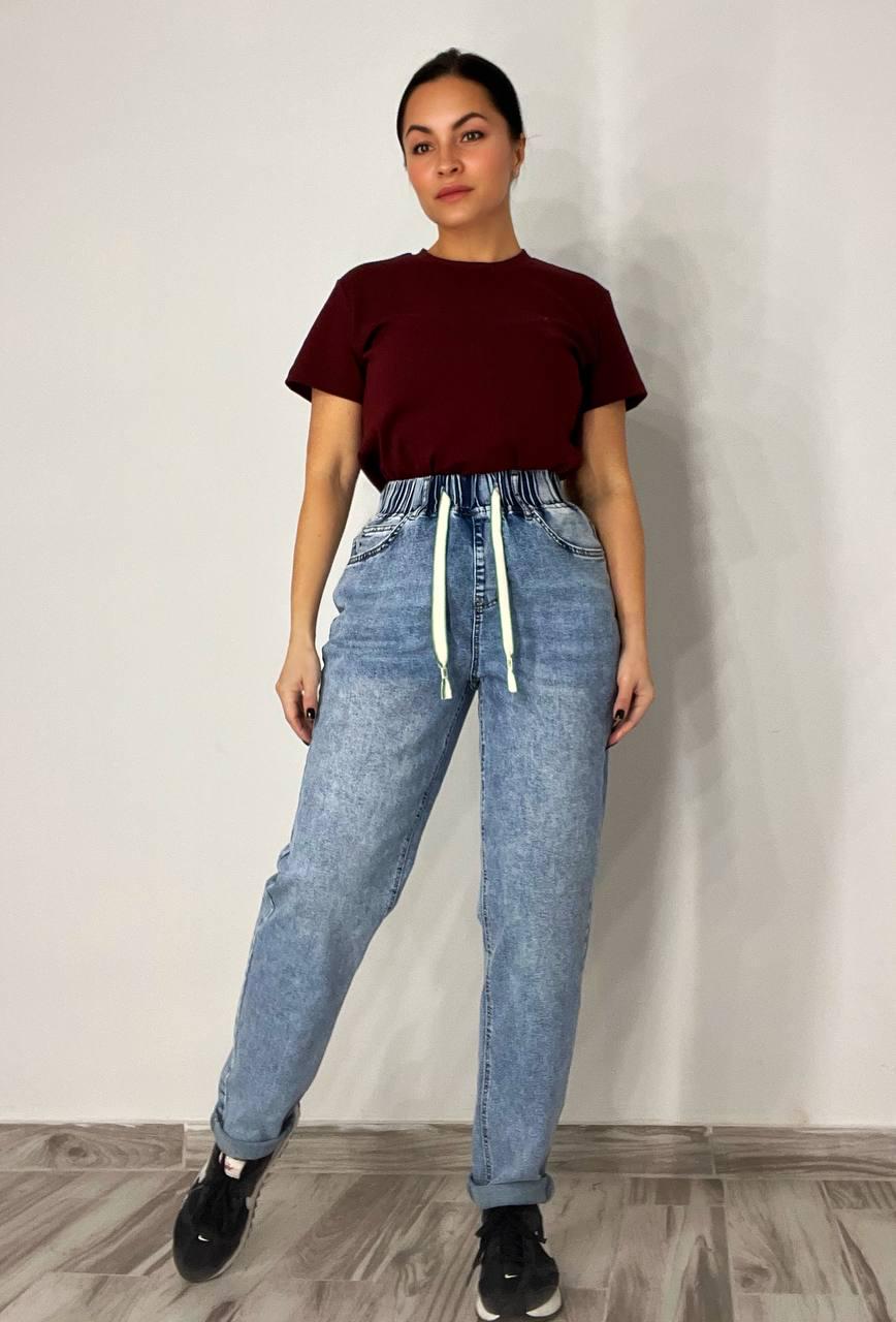 Джинси жіночі Vanver 8083 Mom jeans резинка шнурок на талії стрейчеві банани р. 36 Блакитний (3629) - фото 8 Джинси жіночі Vanver 8083 Mom jeans резинка шнурок на талії стрейчеві банани р. 36 Блакитний (3629) - фото 8