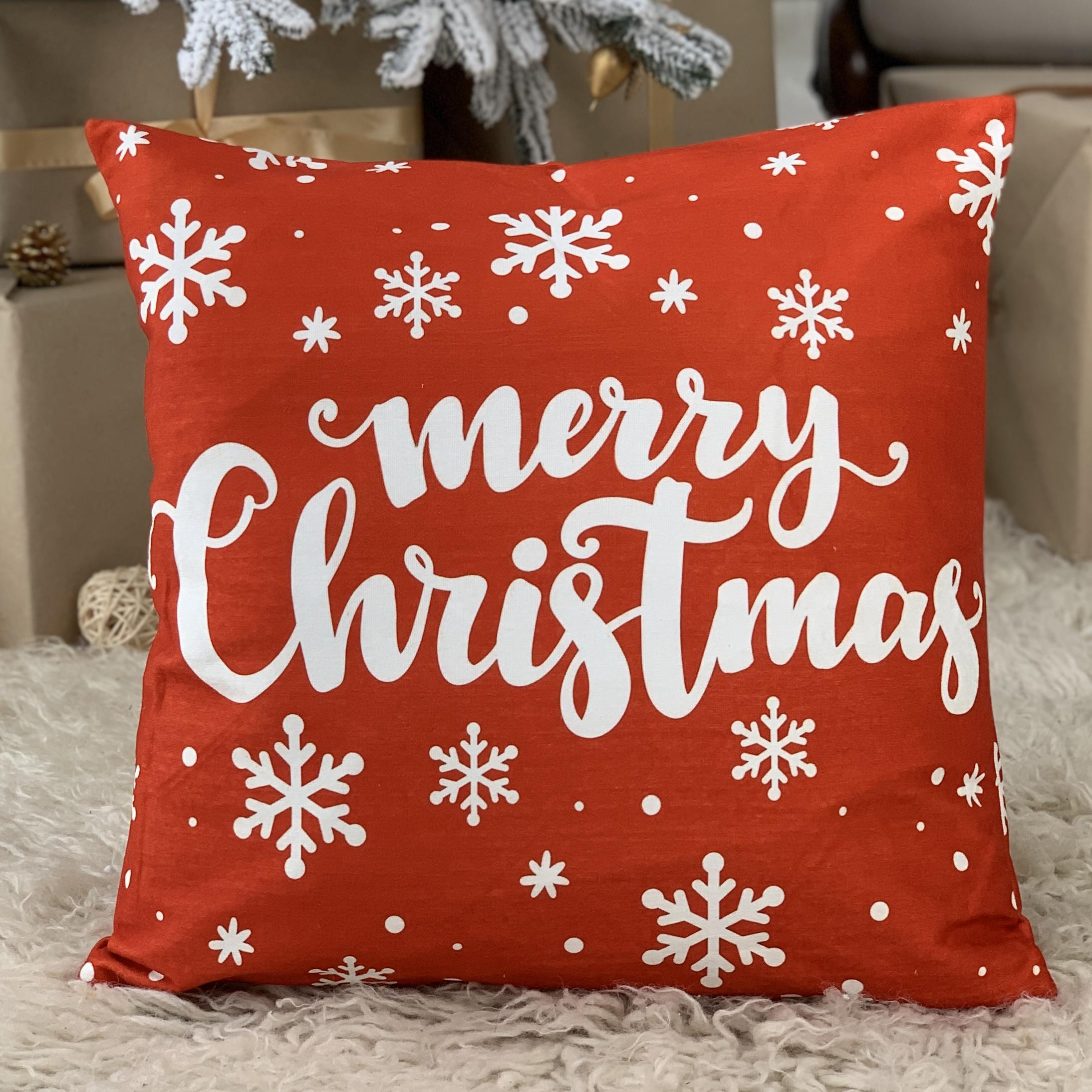 Декоративная подушка велюровая/новогодняя "Merry Christmas" 45х45 см