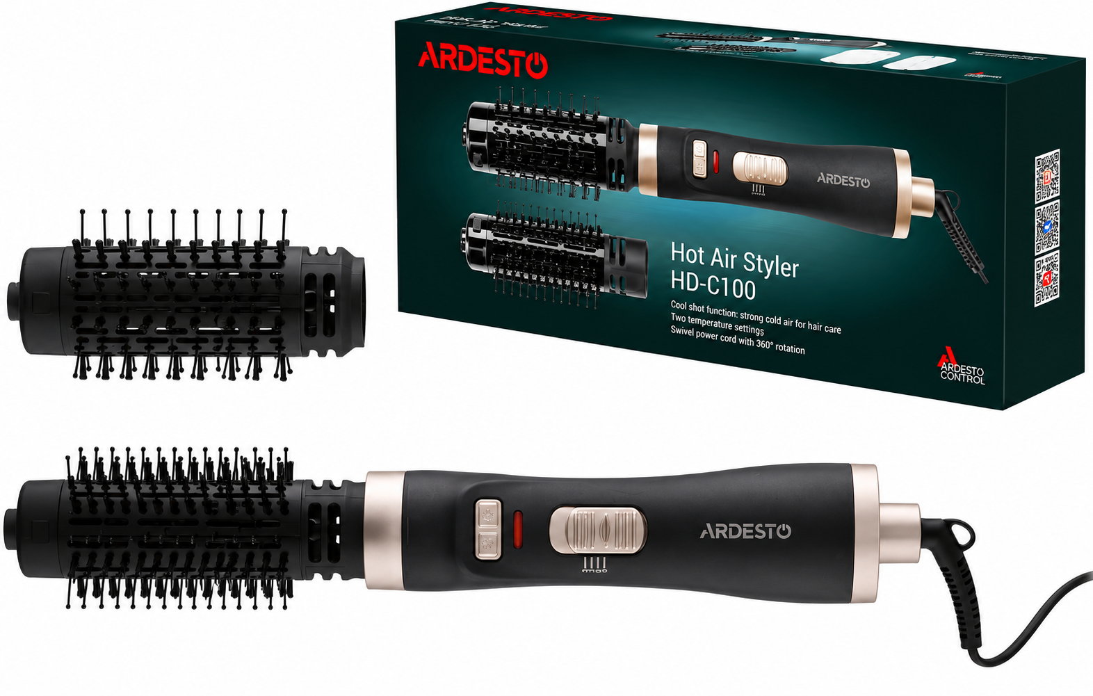 Фен-щетка ARDESTO HD-C100 1000 Вт Черный (38469318)