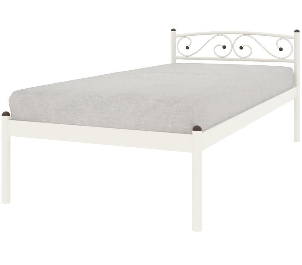 Односпальная кровать Метакам Verona металлическая 90х200 см Белый глянец (12619)