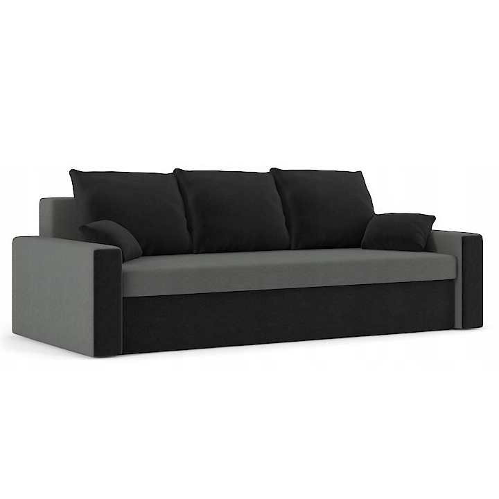 Диван Зеус 225х90 см Серый/Черный (25484747)