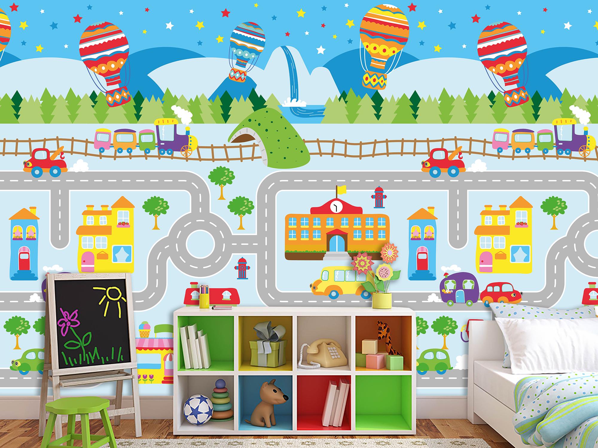 Фотообои флизелиновые Детские карты городских дорог 120х180 см (S5KID-026/2)