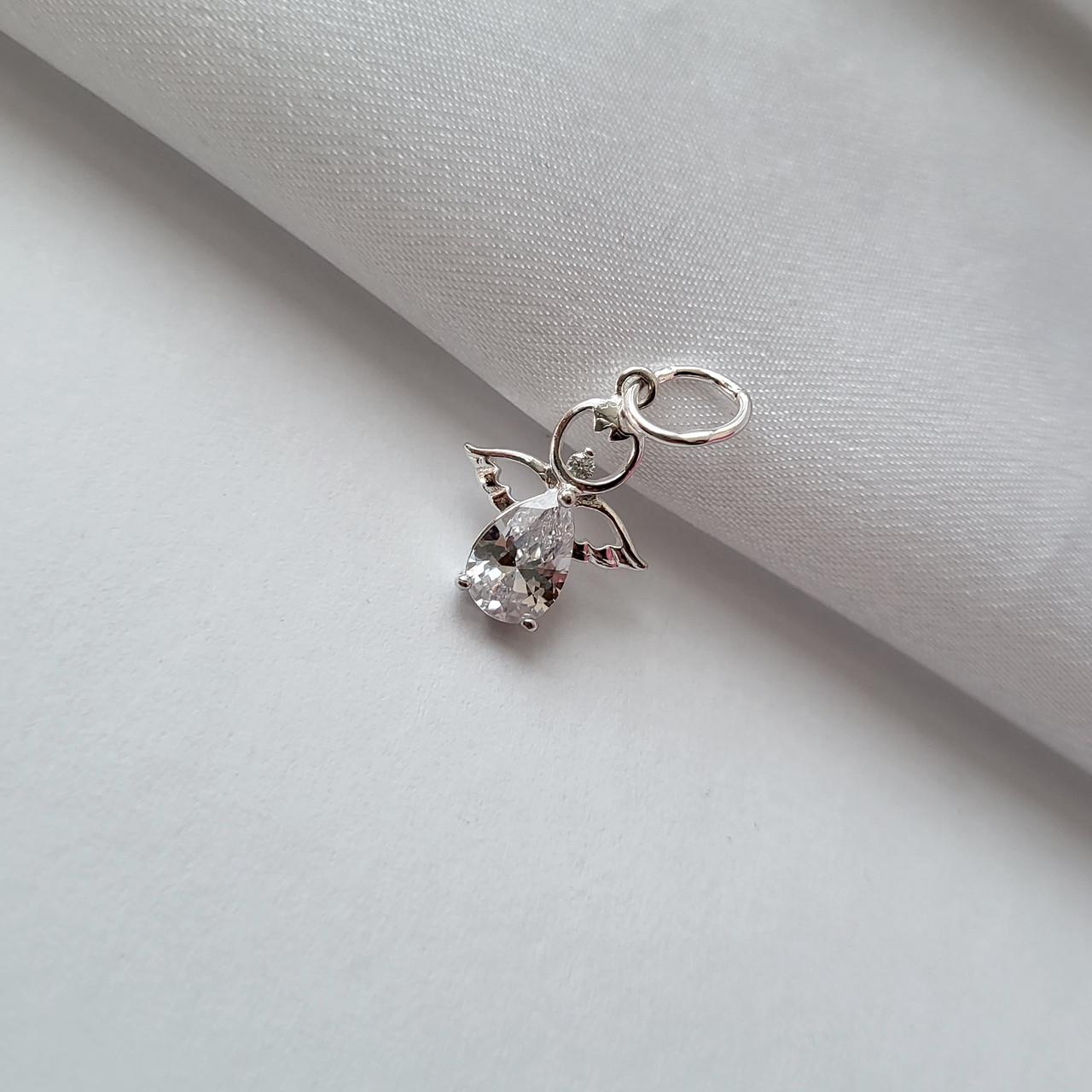 Підвіска Янгол з білим каменем Срібна 15х22 мм 925 проби 1.30г - фото 5 Підвіска Янгол з білим каменем Срібна 15х22 мм 925 проби 1.30г - фото 5