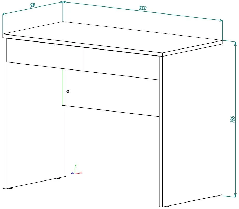 Стіл письмовий комп'ютерний Intarsio YOUNG 100х50 см Антрацит (YOUNG_А) - фото 6 Стіл письмовий комп'ютерний Intarsio YOUNG 100х50 см Антрацит (YOUNG_А) - фото 6