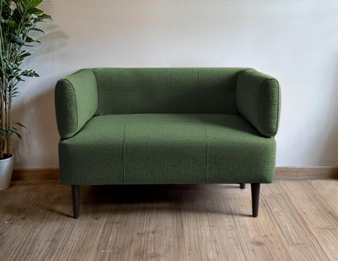 Кресло с подлокотниками Tobi Sho Бенно-1 офисное с конусной ногой букле Alpaca 1000х720х750 мм Оливковый/37