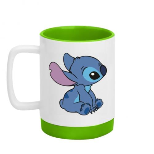 Кухоль з силіконовим дном Стіч 320 мл Білий із салатовим (16563740-37-197923) - фото 1 Кухоль з силіконовим дном Стіч 320 мл Білий із салатовим (16563740-37-197923) - фото 1