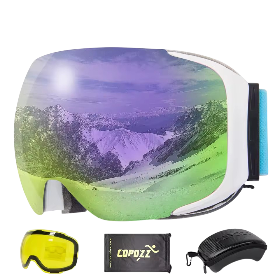 Маска для лыж и сноуборда Copozz GOG-2181 магнитная Anti-Fog Ski Unisex и сменная линза/чехол Purple (GOG-2181-FS-P)