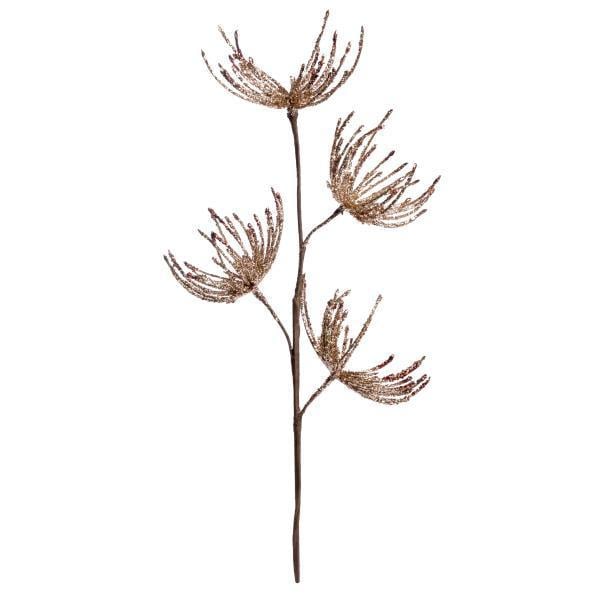 Ветка декоративная Yes! Fun Астра Новогодняя 52 см глиттер Золотой (974574)
