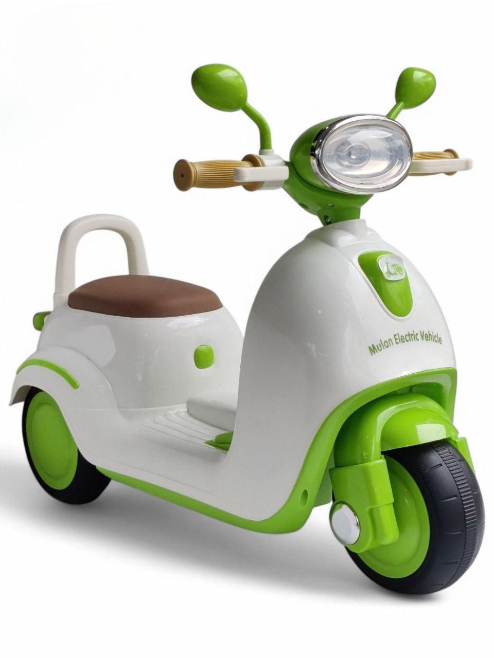Мопед электрический трехколесный детский Mulan Electric Vehicle 208 с аккумулятором 6V/4,5Ah Зеленый (208r-s1)