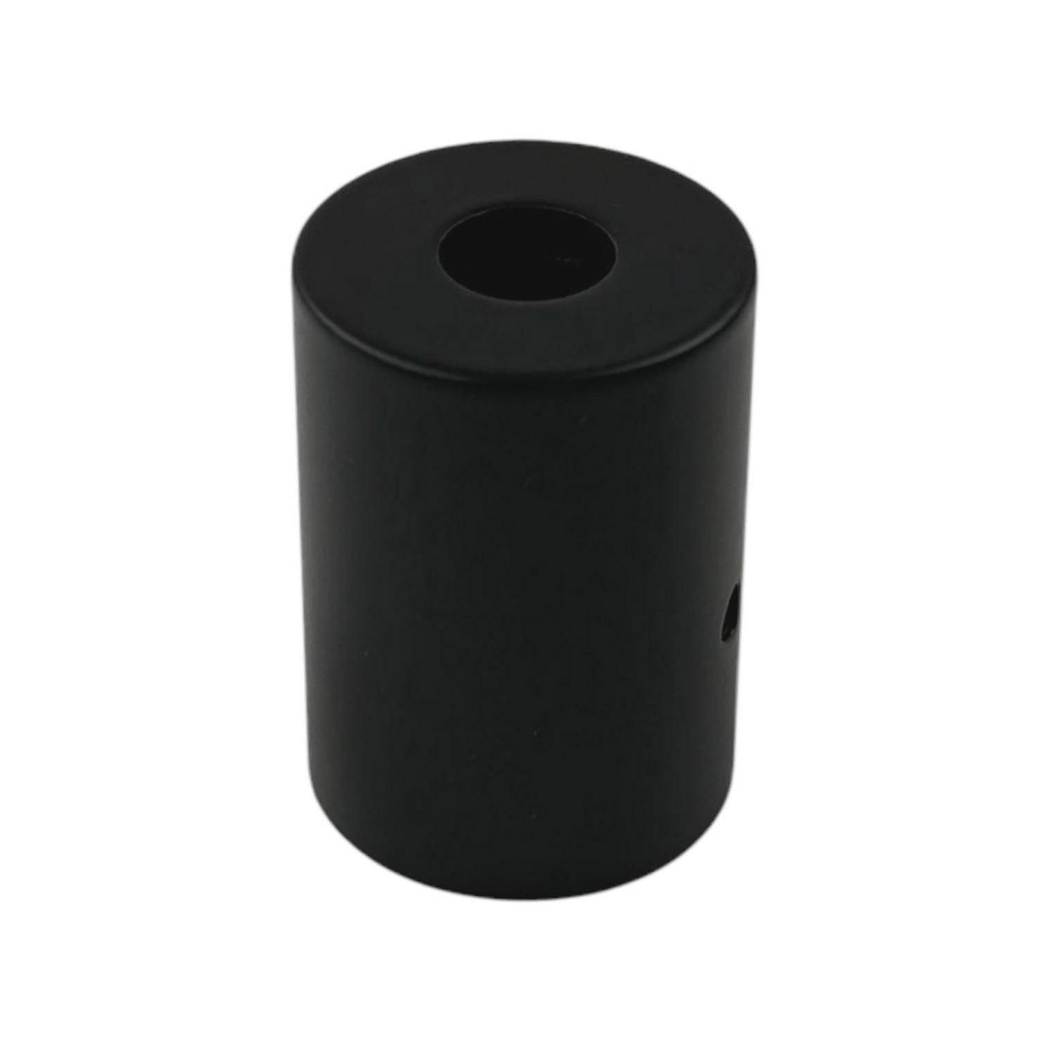 Заглушка 27х38 мм для гнучкого неону ⌀ 22 мм металева з отвором Чорний