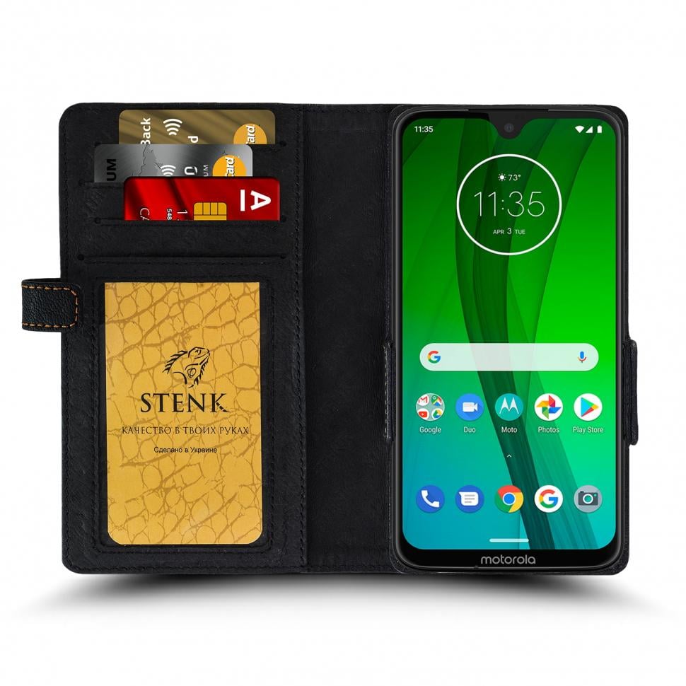Чехол книжка Stenk Wallet для Motorola Moto G7 Plus Черный (64148)