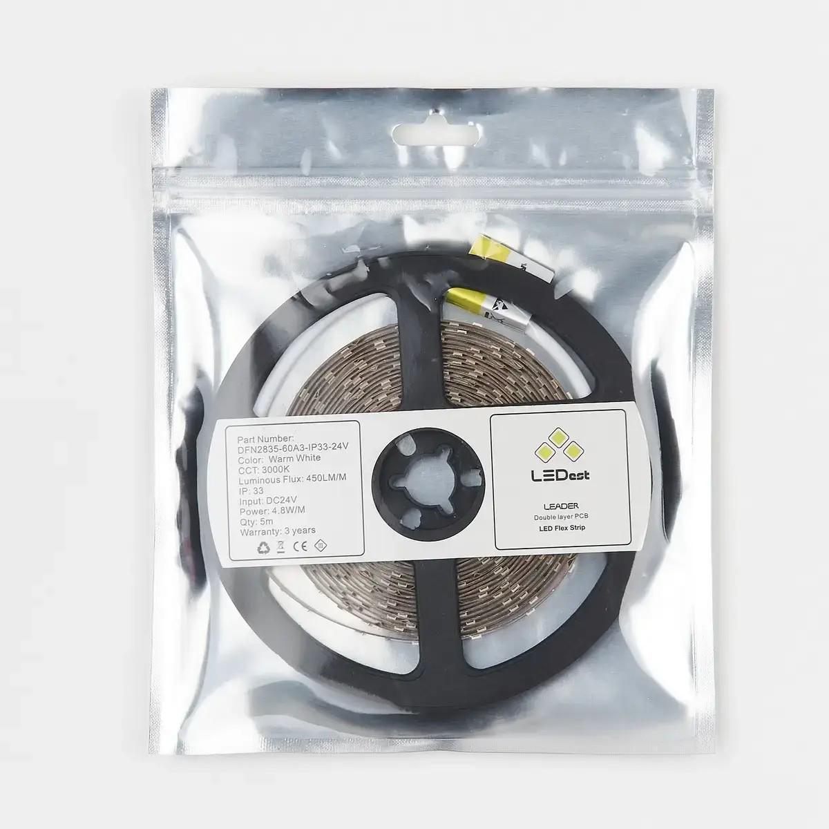 Світлодіодна стрічка LEDest-Leader 4,8 Вт 3000K 60 шт./м IP33 24В 450 Лм SMD2835 (239443) - фото 5 Світлодіодна стрічка LEDest-Leader 4,8 Вт 3000K 60 шт./м IP33 24В 450 Лм SMD2835 (239443) - фото 5