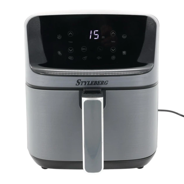 Аерофритюрниця сенсорна Styleberg 1571 G 6,5 л Сірий (GR-06158)