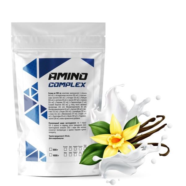 Амінокомплекс Amino Complex Ваніль 90% білка на 20 порцій 500 г (21-125-am-v500)