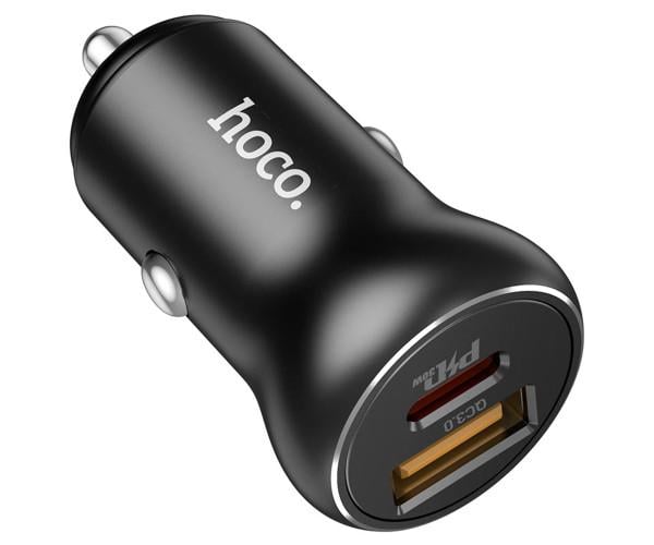 Устройство зарядное автомобильное Hoco NZ5 PD30W/QC3.0 1Type-C/1USB/Type-C-Type-C Black - фото 2