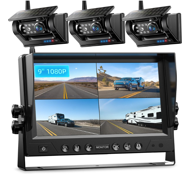 Набор камер заднего вида IPS Erapta с сенсорным монитором 1080P 9" 3 шт. (2863925830)
