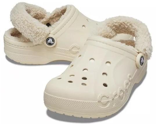 Сабо Crocs Baya Lined Fuzz Strap р. 37-38 Бежевий (20015)