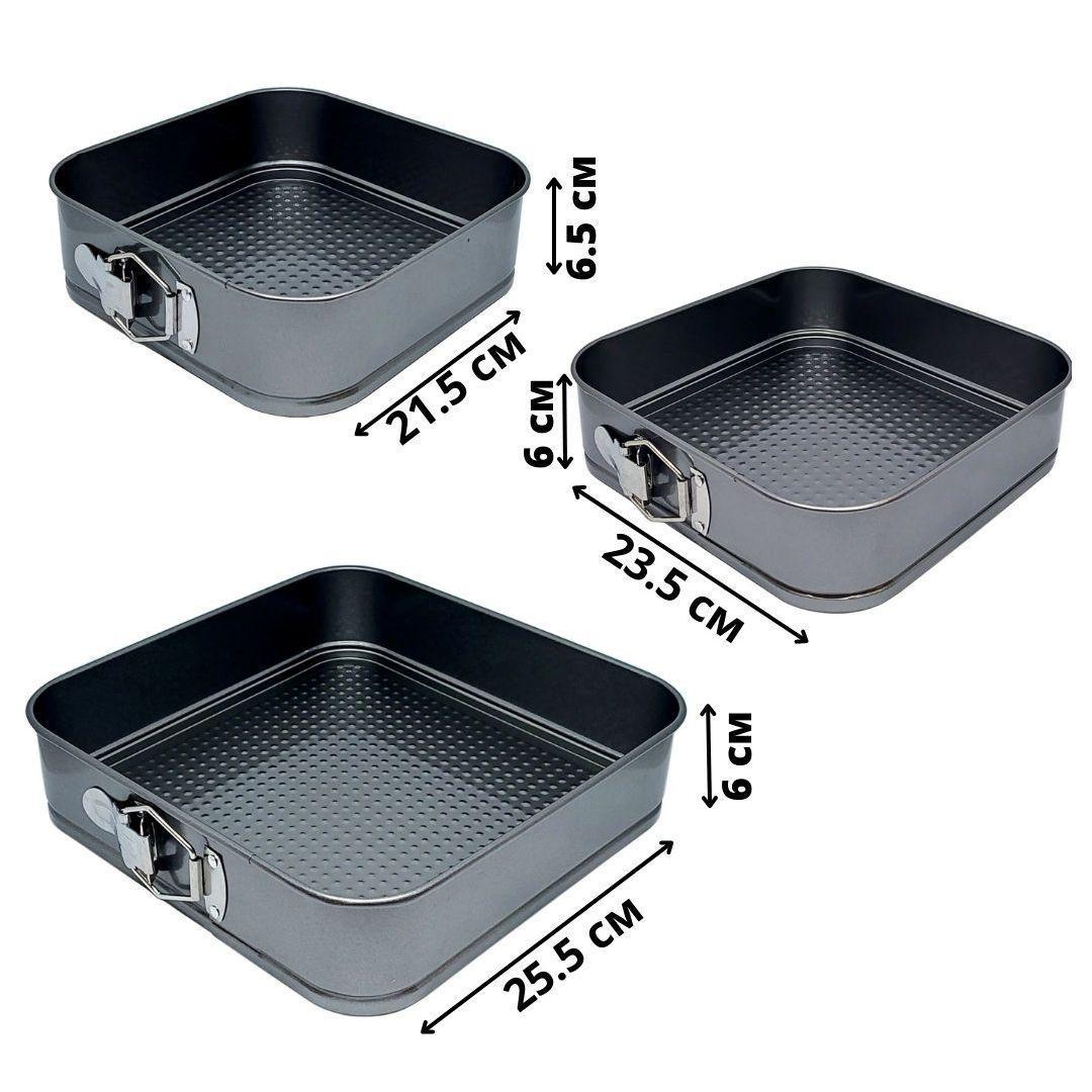 Набор разъемных форм для запекания UNIQUE UN-1704 квадратный с рифленым дном 3 шт. (204620) - фото 4 Набор разъемных форм для запекания UNIQUE UN-1704 квадратный с рифленым дном 3 шт. (204620) - фото 4