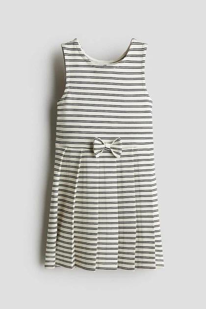Платье H&M 1286343 Полоски 134-140 см Белый
