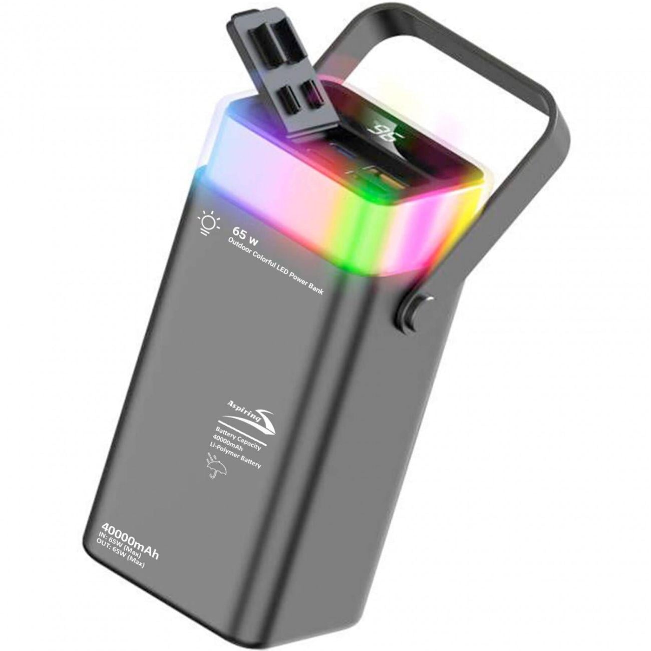 Повербанк Aspiring Vigor 40 40000 mAh 65 Вт PD с LED фонариком (PPVG.V04)