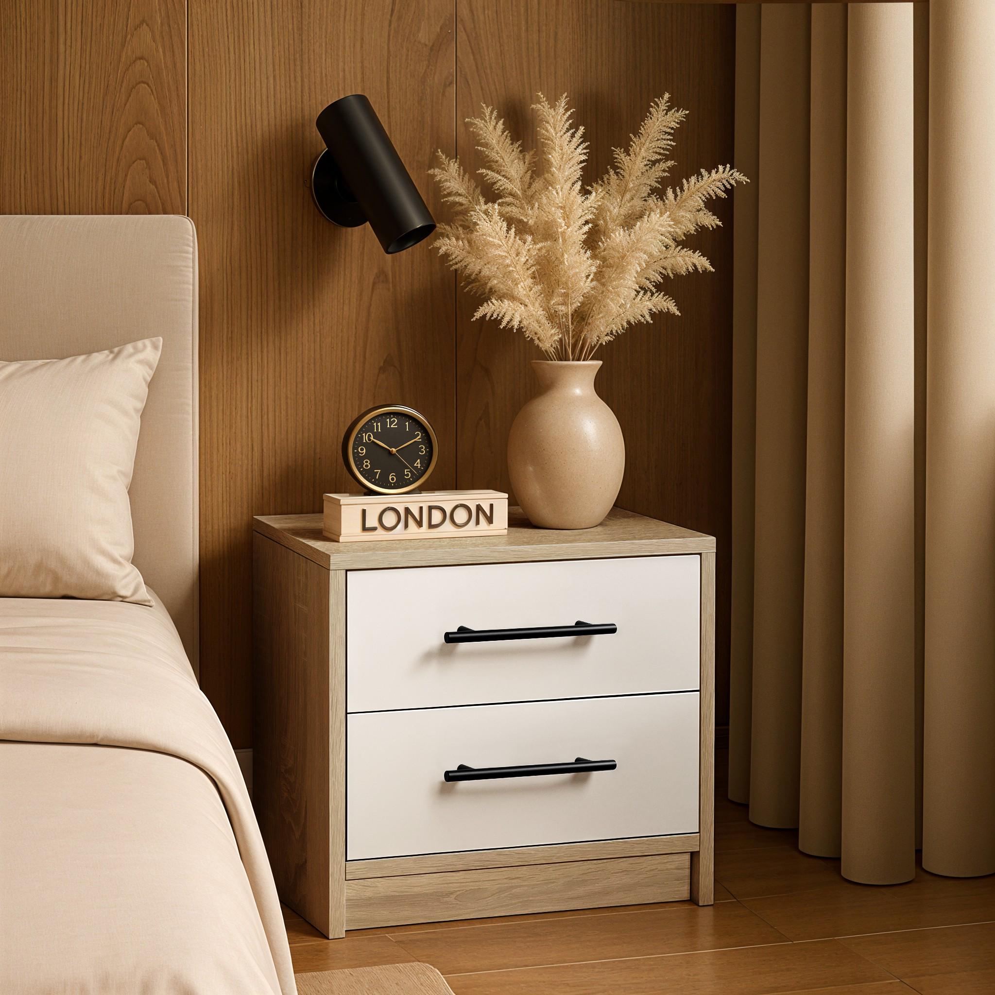 Тумба прикроватная Exclusive 450х350х450 мм Дуб Сонома/Белый