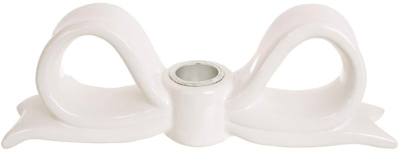 Набор керамических подсвечников бант 4 шт. свеча 23 мм21х4х7 см Белый