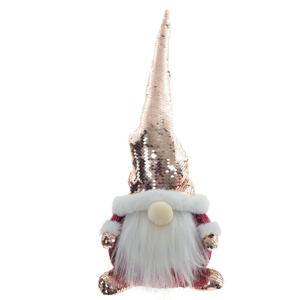 Фигурка новогодняя мягкая BonaDi Гном мальчик 50 см Пурпурный (2770438029)