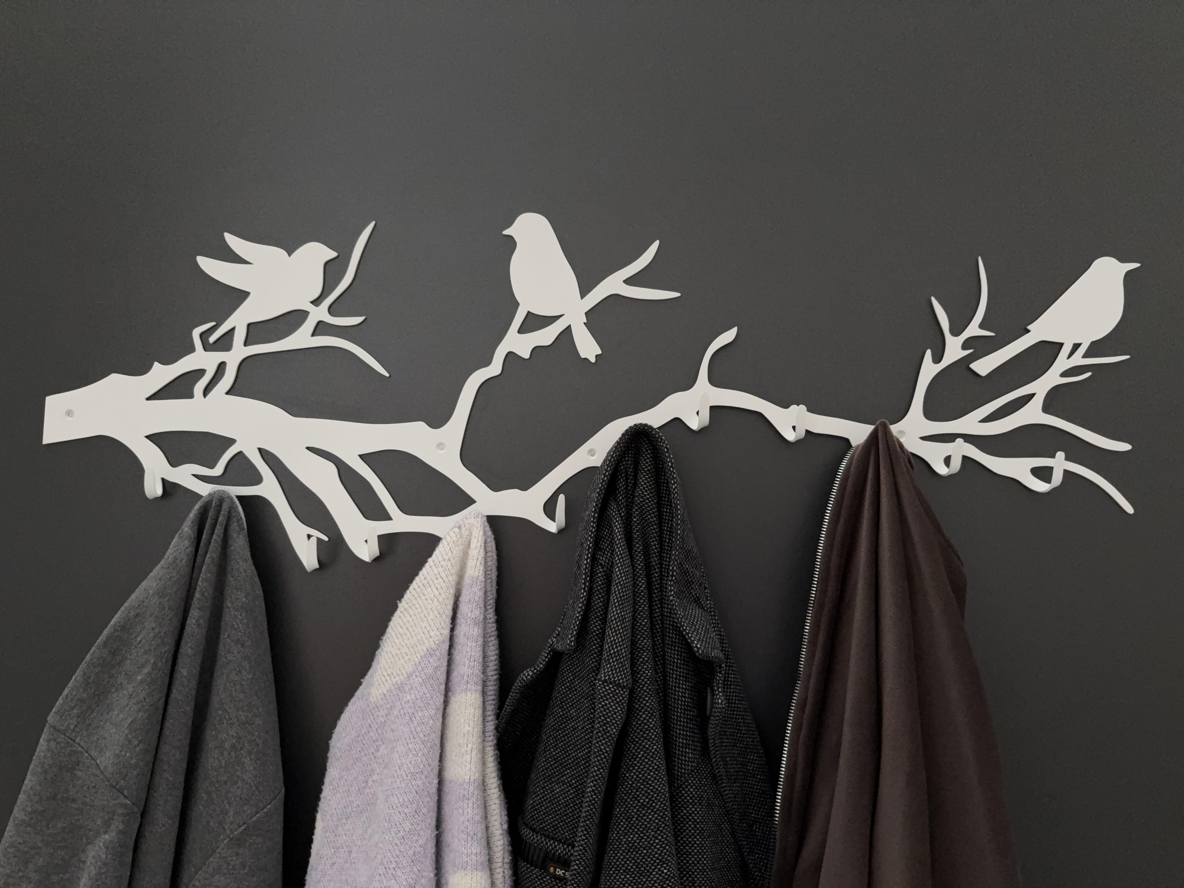 Вешалка Vestav Ветка с птичками 90х29 см Белый (00090)