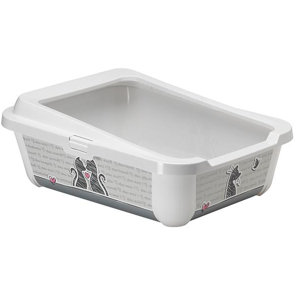Туалет з бортиком для котів Moderna Hercules Cats in Love 51х39х19 см (K162027CL)