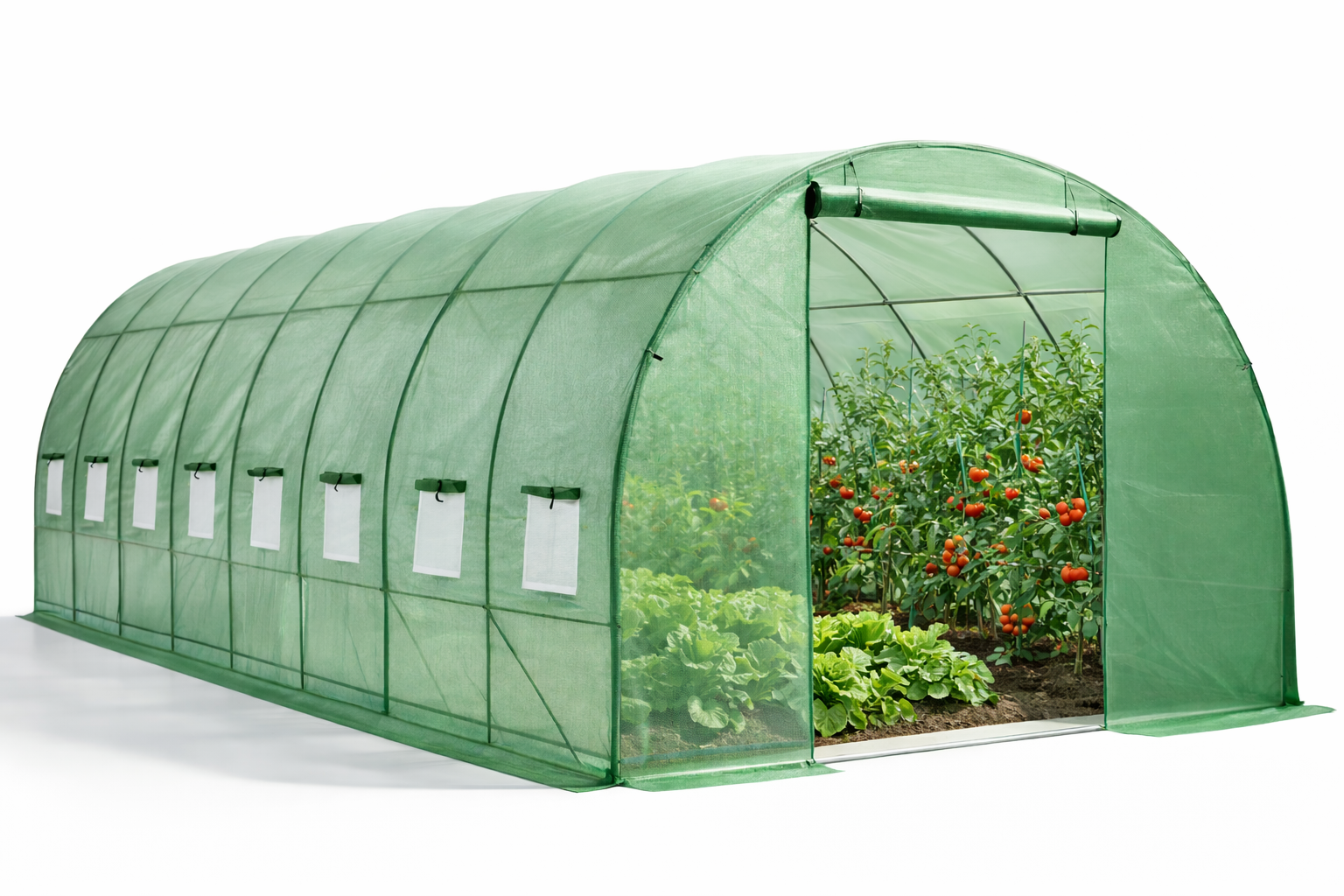 Теплица арочная под пленку садовая Helper HP-1069 24 м2 8х3х2 м Зеленый