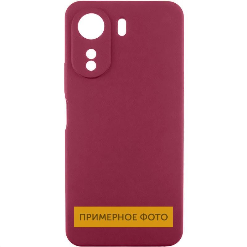 Противоударный чехол TPU GETMAN Liquid Silk Full Camera для Xiaomi Redmi 13C / Poco C65 Бордовый/Marsala