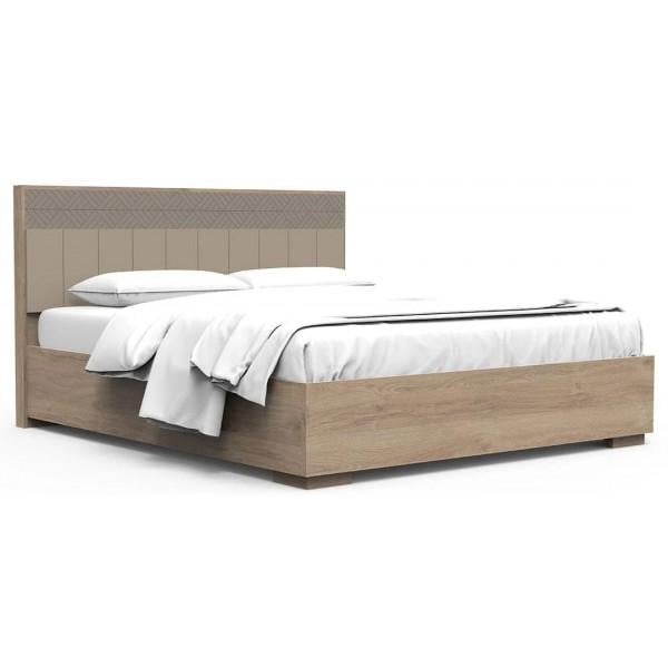 Кровать двуспальная Світ меблів Грейс 180x200 см с металлическим каркасом Дуб королевский/Капучино лак