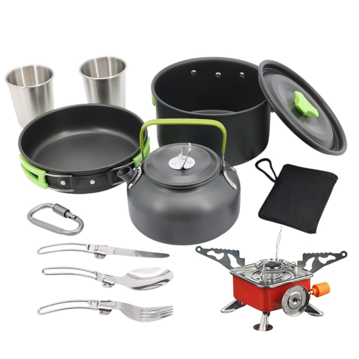 Набор туристической посуды с газовой горелкой COOKING SET 13 предметов для кемпинга и походов Набор туристической посуды с газовой горелкой COOKING SET 13 предметов для кемпинга и походов