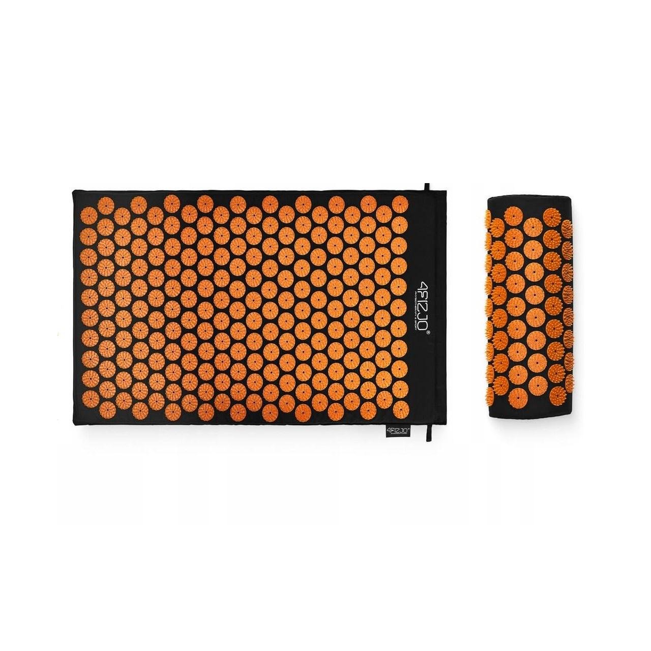 Килимок акупунктурний з валиком 4fizjo Classic Mat Аплікатор Кузнєцова Black/Orange (P-5907222931752)