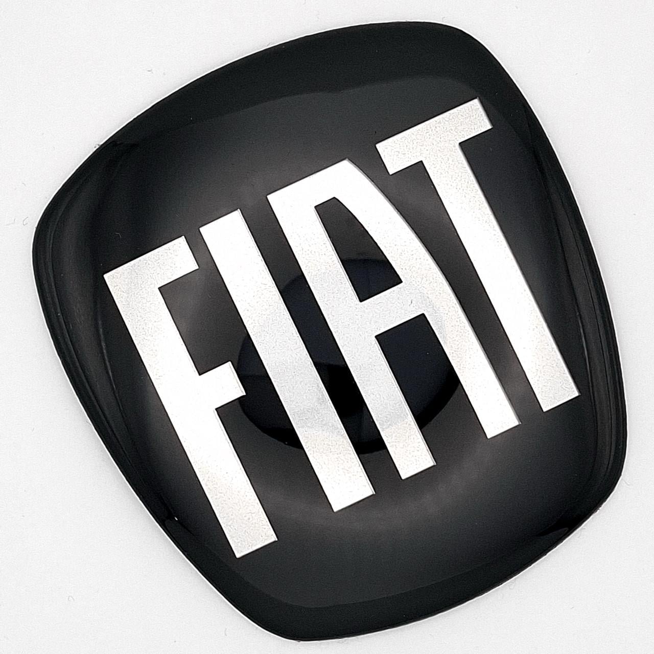 Эмблема вставка в значок Fiat 71х64 мм Черный/Хром глянцевый (2849051262)