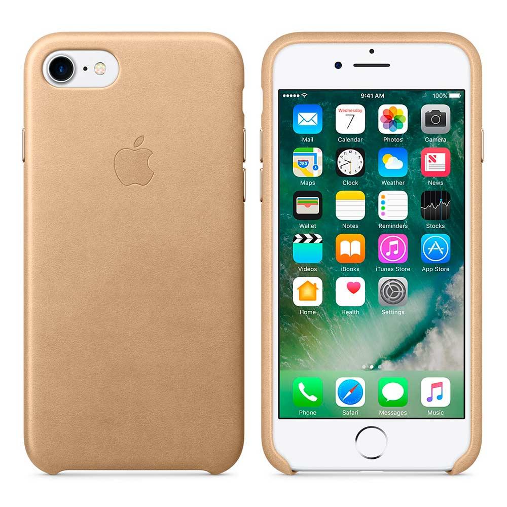 Чехол-накладка Apple Leather Case for iPhone 7, Tan (MMY72) Оригинал