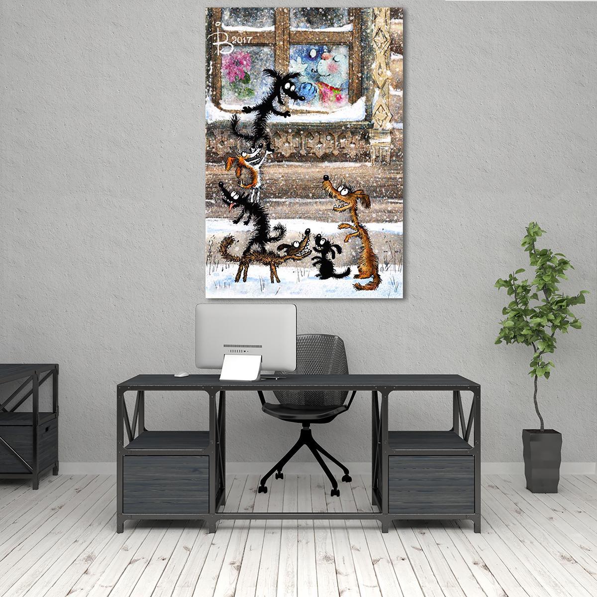 Модульная картина Подглядывают в окна 1 модуль 70x105 см Модульная картина Подглядывают в окна 1 модуль 70x105 см