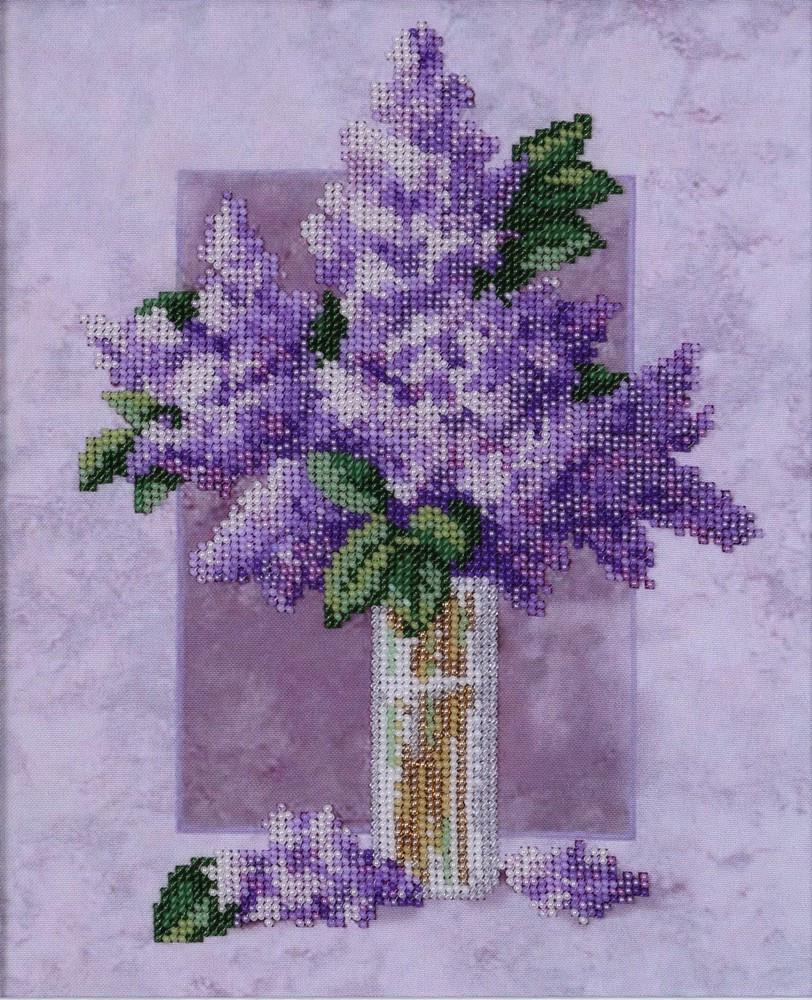 Вышивка бисером Сирень частичная выкладка 22x28 см (29216270)