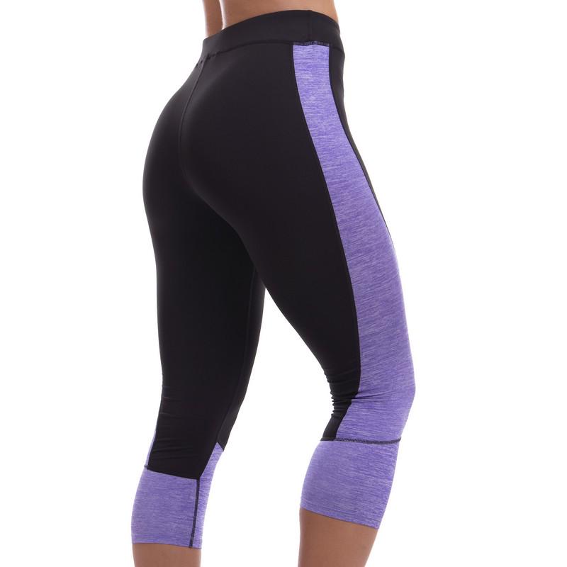 Лосины спортивные женские короткие 3/4 UAR E304 M Черно-фиолетовый (E304_Черный-фиолетовый_M) - фото 2 Лосины спортивные женские короткие 3/4 UAR E304 M Черно-фиолетовый (E304_Черный-фиолетовый_M) - фото 2