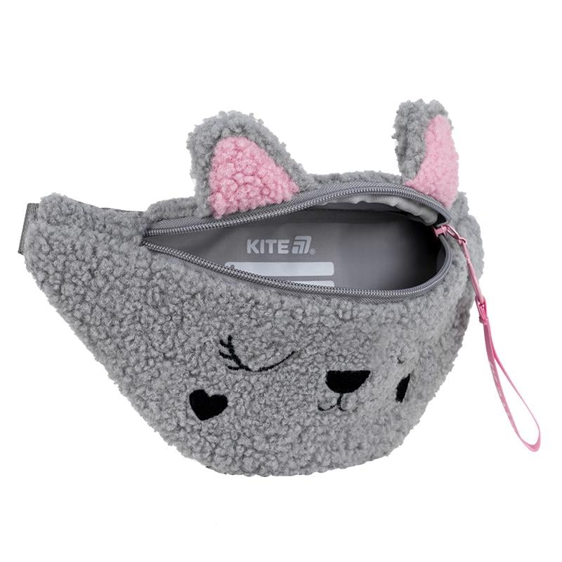 Поясна сумка-бананка дитяча Kite Kids Sweety Cat Сірий (K25-2577-1) - фото 5 Поясна сумка-бананка дитяча Kite Kids Sweety Cat Сірий (K25-2577-1) - фото 5