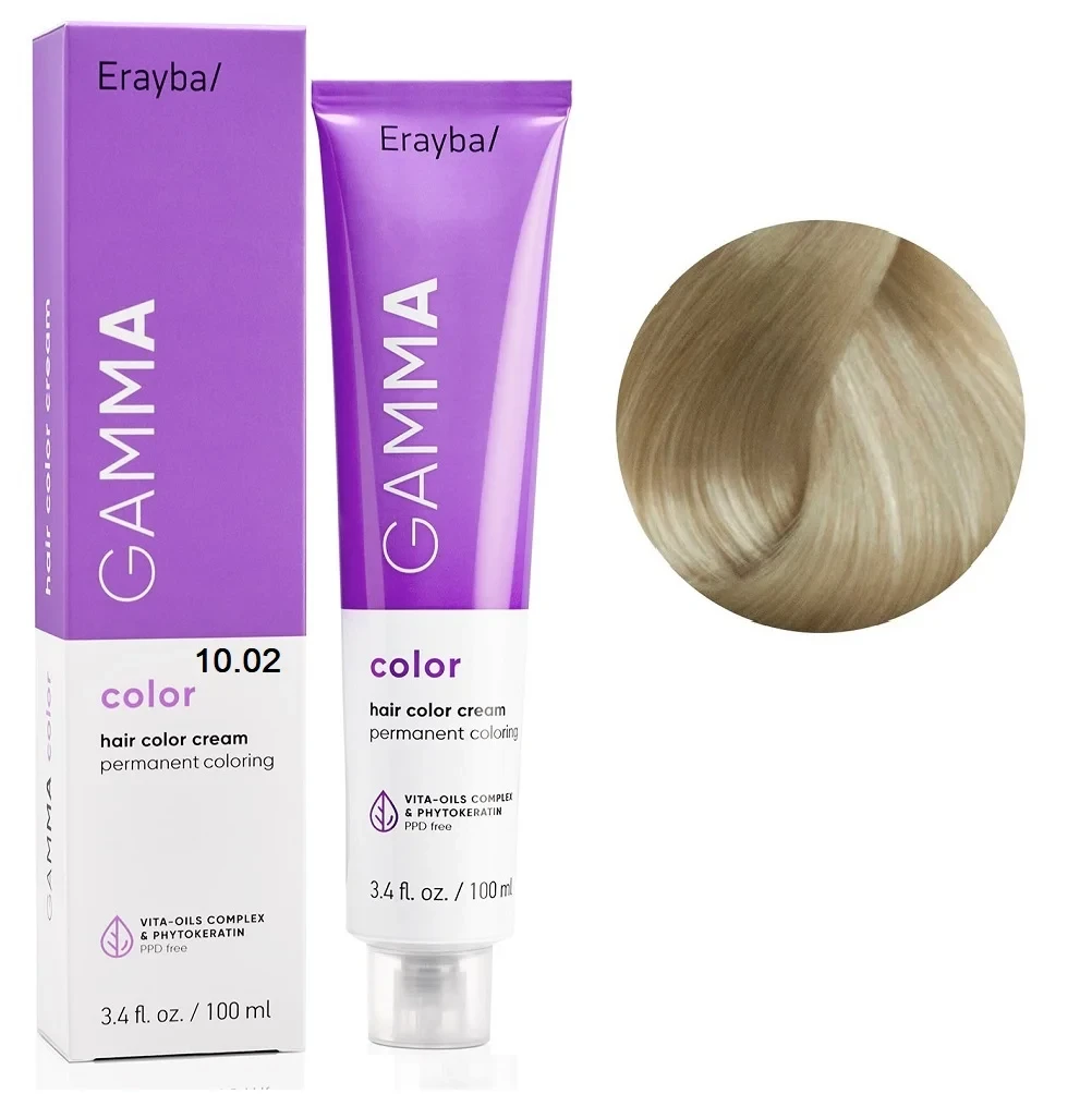 Краска для волос перманентная Erayba Gamma Color Cream 10/02 100 мл