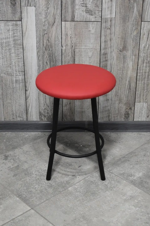 Табурет кухонний Муза металевий з м'яким сидінням 30х45 см Червоний/Чорний (28374478)