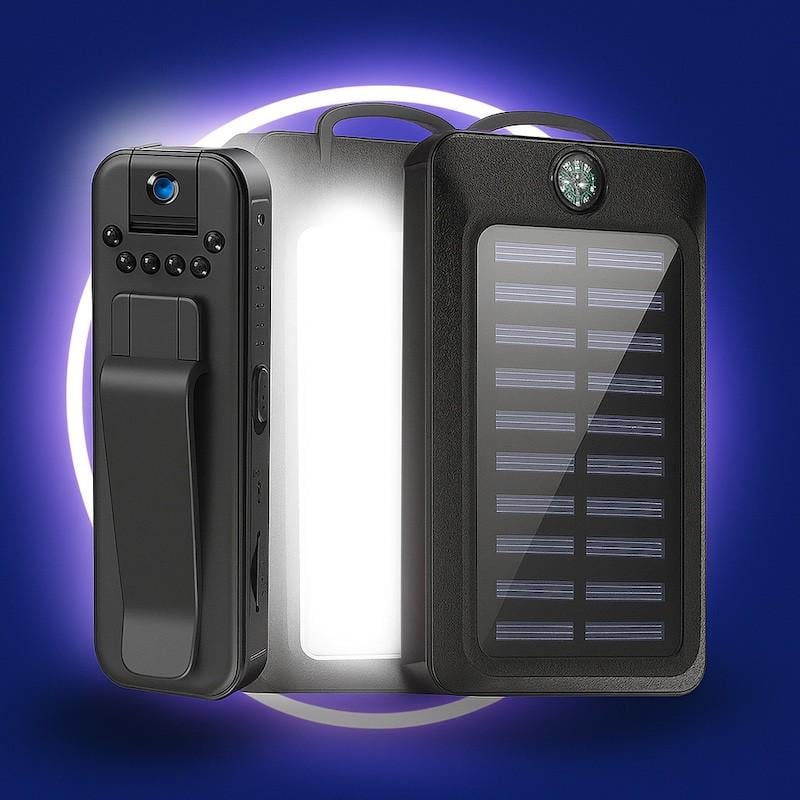 Боди-камера нагрудная L7 Wi-Fi и Повербанк 50000 с LED на солнечной батарее - фото 2